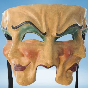 Drei-Gesichter-Maske in Farbe