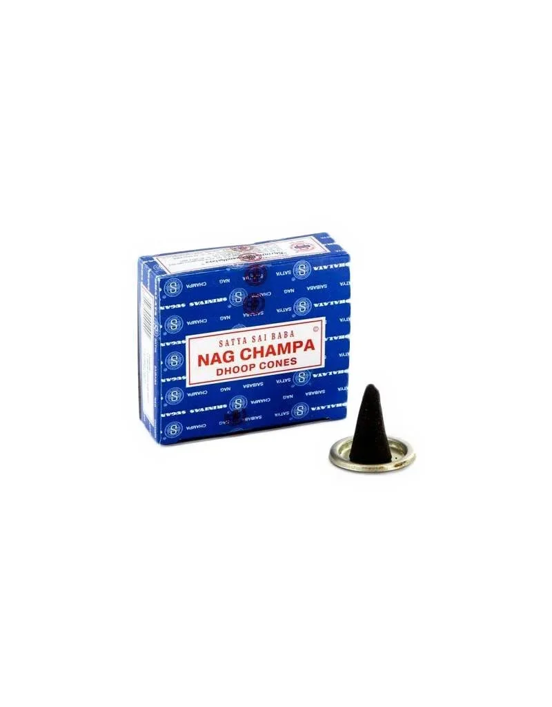 Räucherkegel Nag Champa Satya Sai Baba mit Halter (10 Stück)