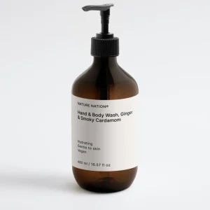 Hand & Body Wash Ginger & Smoky Cardamom - Sanftes Waschgel für Hände & Körper mit Betain, Quittenextrakt & warm-würzigem Duft, für hydratisierende Reinigung, weiche Haut & luxuriöses Spa-Gefühl