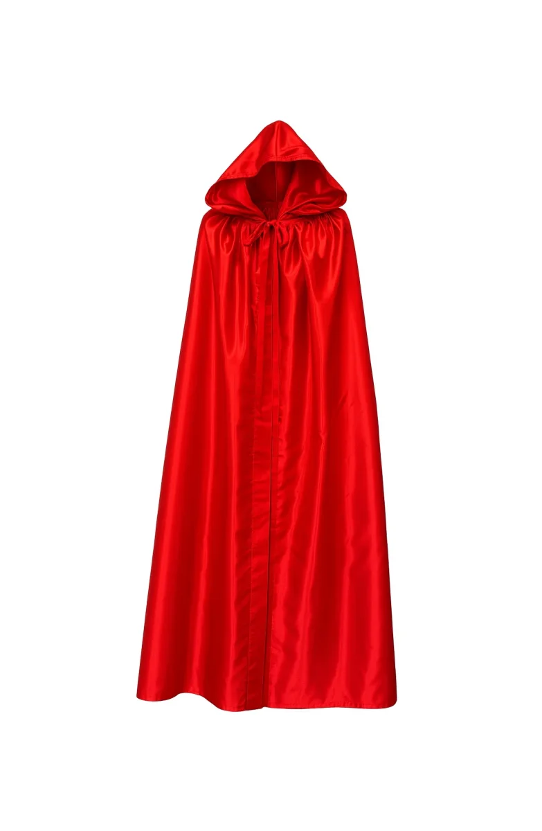 Venezianischer Umhang mit Kapuze aus rotem Satin - Halloween Cape rot – Bild 3