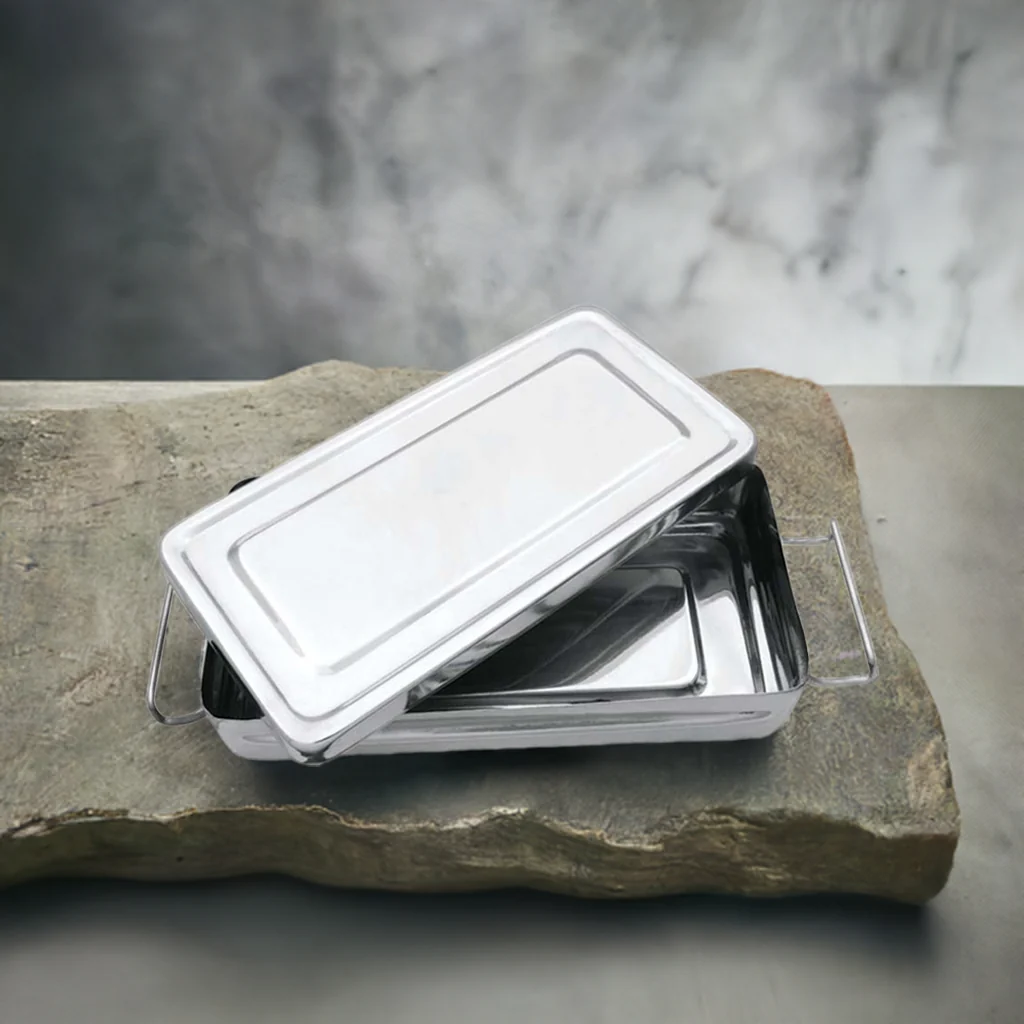Instrumentenbox aus Edelstahl – 10 x 20 x 4 cm – Bild 3