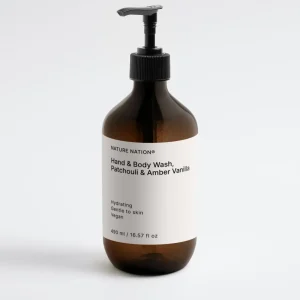 Hand & Body Wash Patchouli & Amber Vanilla - Luxuriöses Waschgel für Hände & Körper mit Betain, Quittenextrakt & warm-süßem Duft, für sanfte Reinigung, hydratisiertes Hautgefühl & samtigen Schaum