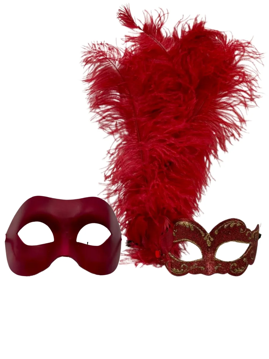 Rotes Maskenball-Paar-Maskenset – Bild 2