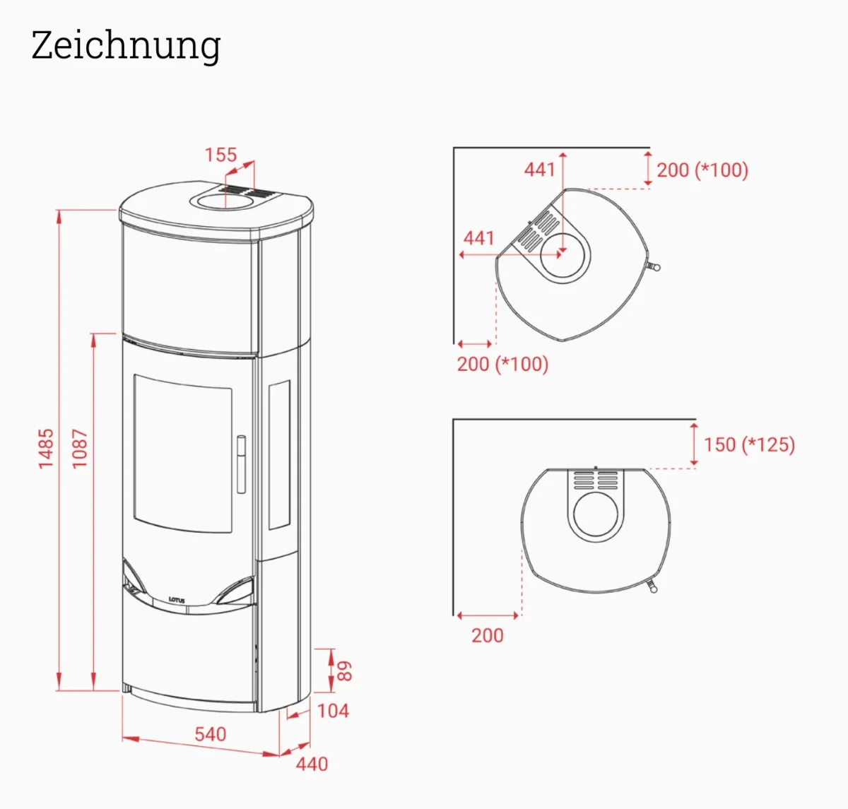 Lotus Prio 7 M – Warmluftofen mit Speckstein und Backfach – Bild 3