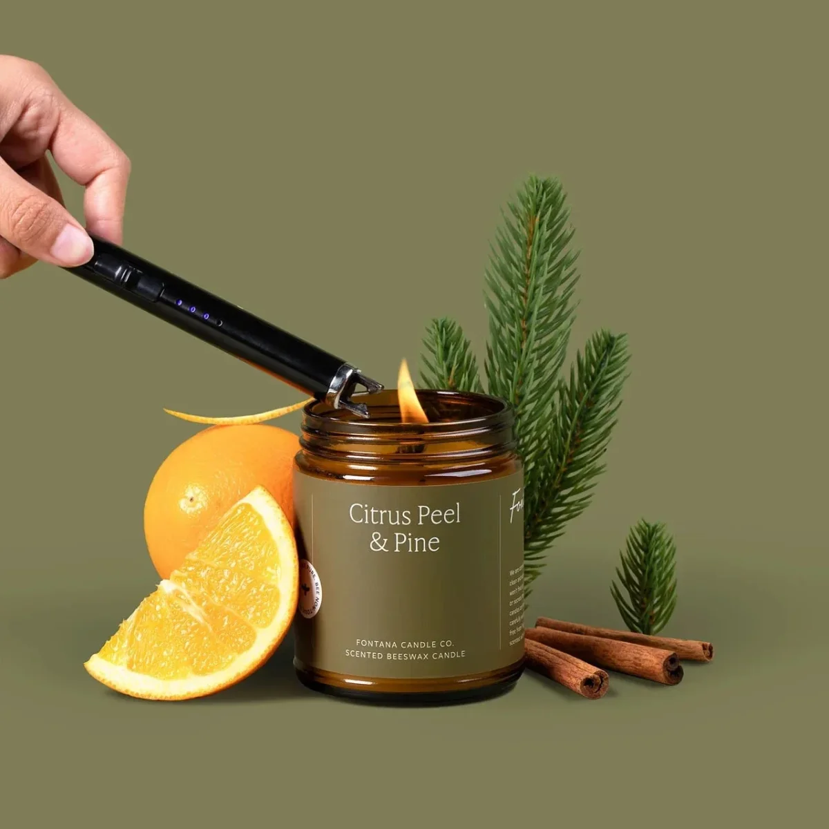 Citrus Peel & Pine – Ätherische Duftkerze – Bild 3