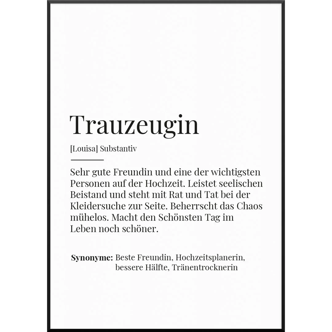 Definition Trauzeugin Poster – Bild 2