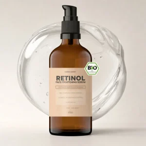 Retinol Serum, 50ml - Anti-Aging Serum (ohne Salicylsäure) mit Retinil, Retinal, Ceramiden & Bakuchiol; Zur täglichen Gesichtsplege oder Nachtpflege bei Falten, feinen Linien & ungleichmäßigem Hautbild