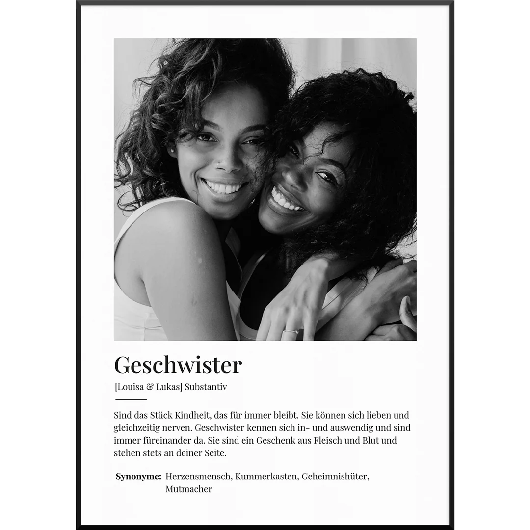 Fotoposter Definition Geschwister