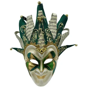 Venezianische Joker-Maske in Grün