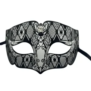 Masquerade mask for men, with bright Stones - Metal mask The dazzling Knight - Halloween mask for men