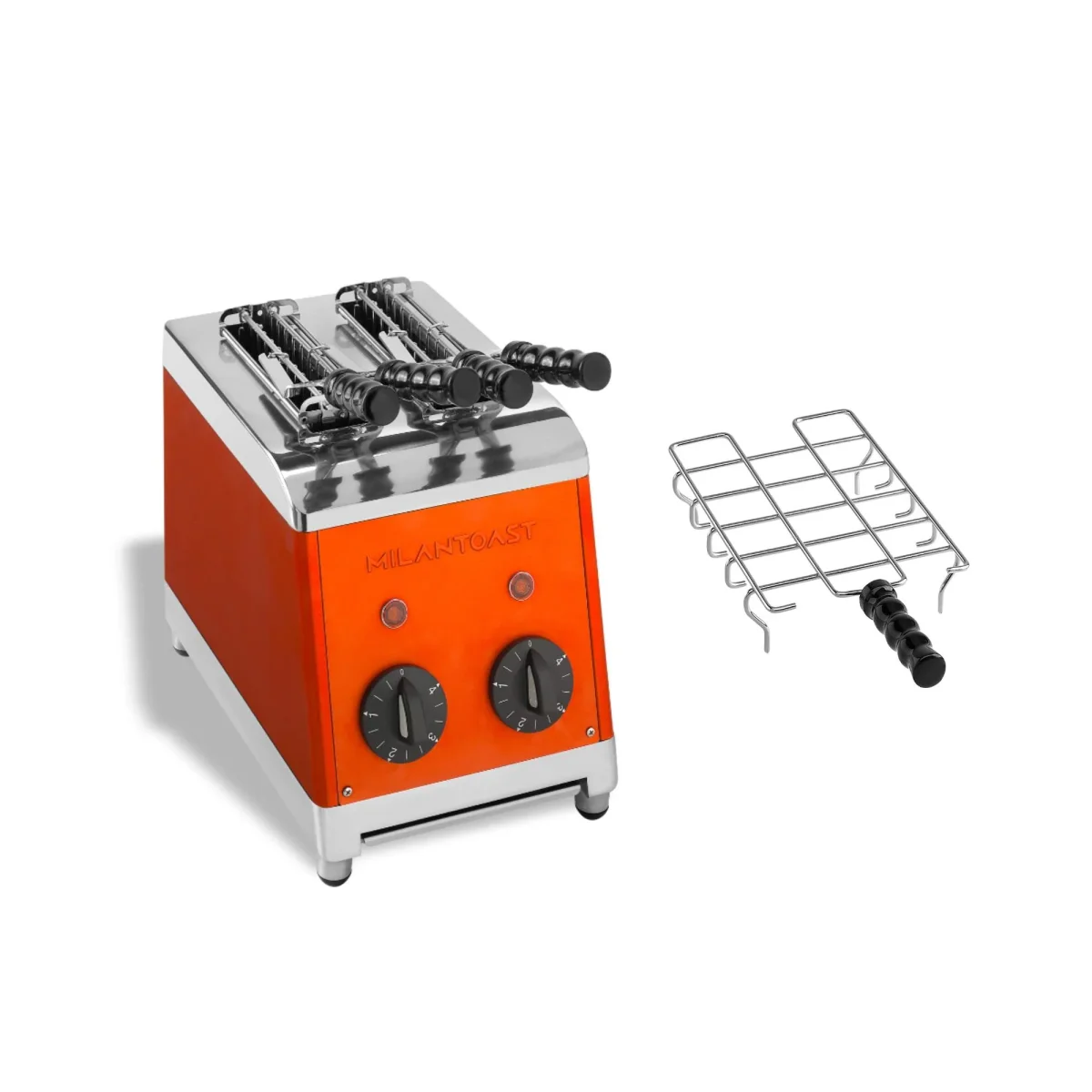 Milantoast 2-er Toaster mit Zangen mit Brötchenaufsatz – Bild 6