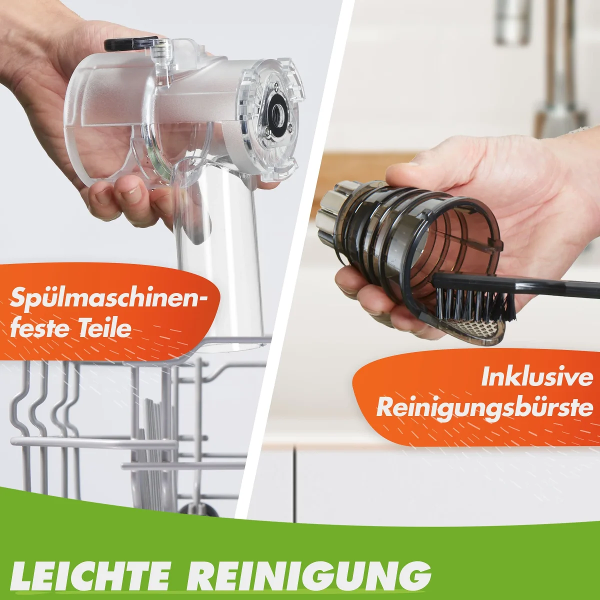 MINI-PRESS (B) Slow Juicer - Besonders Kompakt & Platzsparend | elektrischer Entsafter Obst & Gemüse | 100% BPA frei – Bild 7