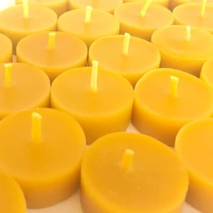 Teelichtkerze aus Bienenwachs (ohne Aluminiumtöpfchen)