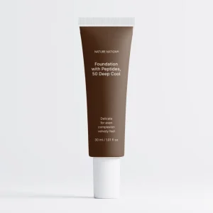 Foundation mit Peptiden, 50 Deep Cool - Leichte Foundation mit Aloe Vera, Hyaluron & Mineralpigmenten, für ebenmäßigen Teint, verfeinerte Poren & semi-mattes Finish